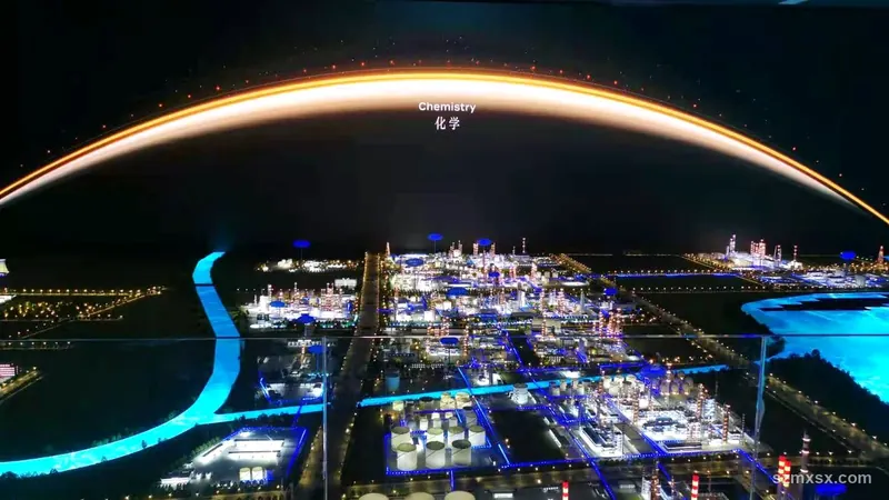 弧形 LED 大屏城市鸟瞰实景